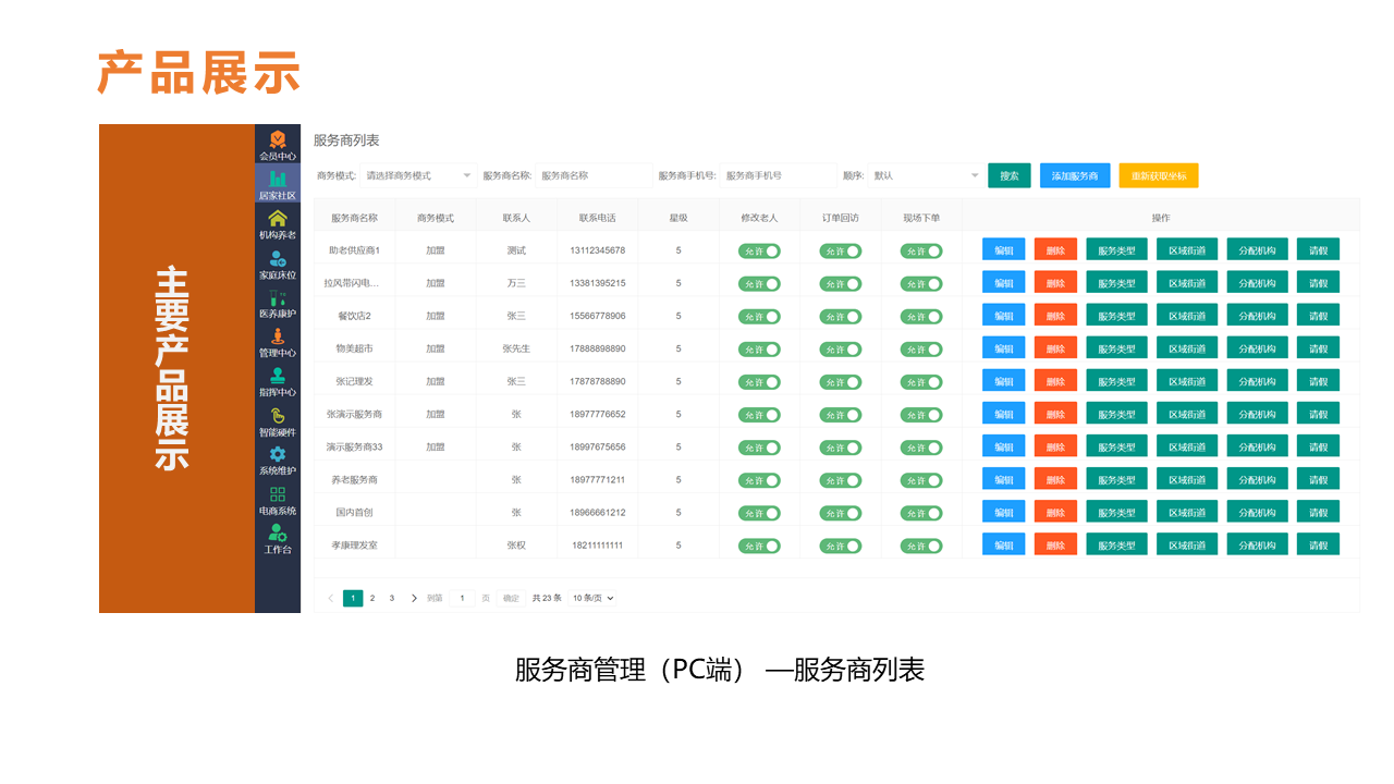 智慧居家養老-服務商管理